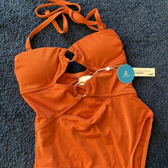 NEW Cupshe Brook O-Ring Halter Cut-Out One Piece Swimsuit - Picture 12 of 13